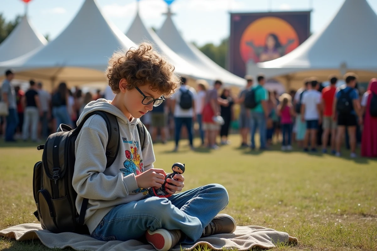 Adolescent déballant des figurines lors d