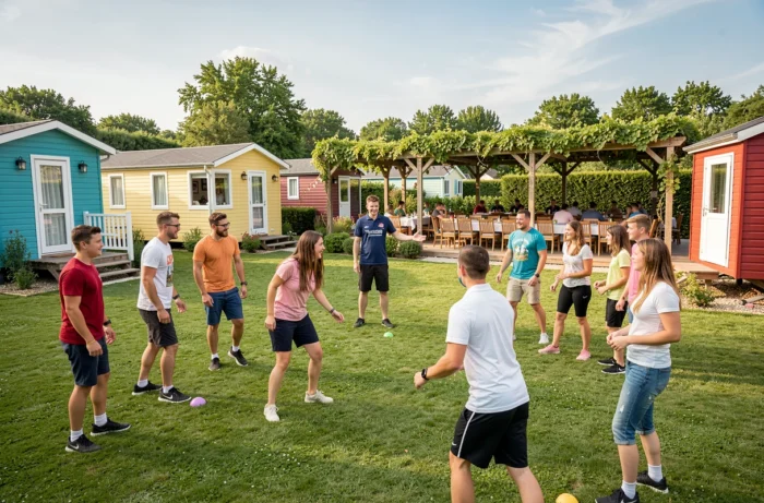 Village vacances Les Violettes à Amboise avec activités encadrées en plein air et bungalows colorés